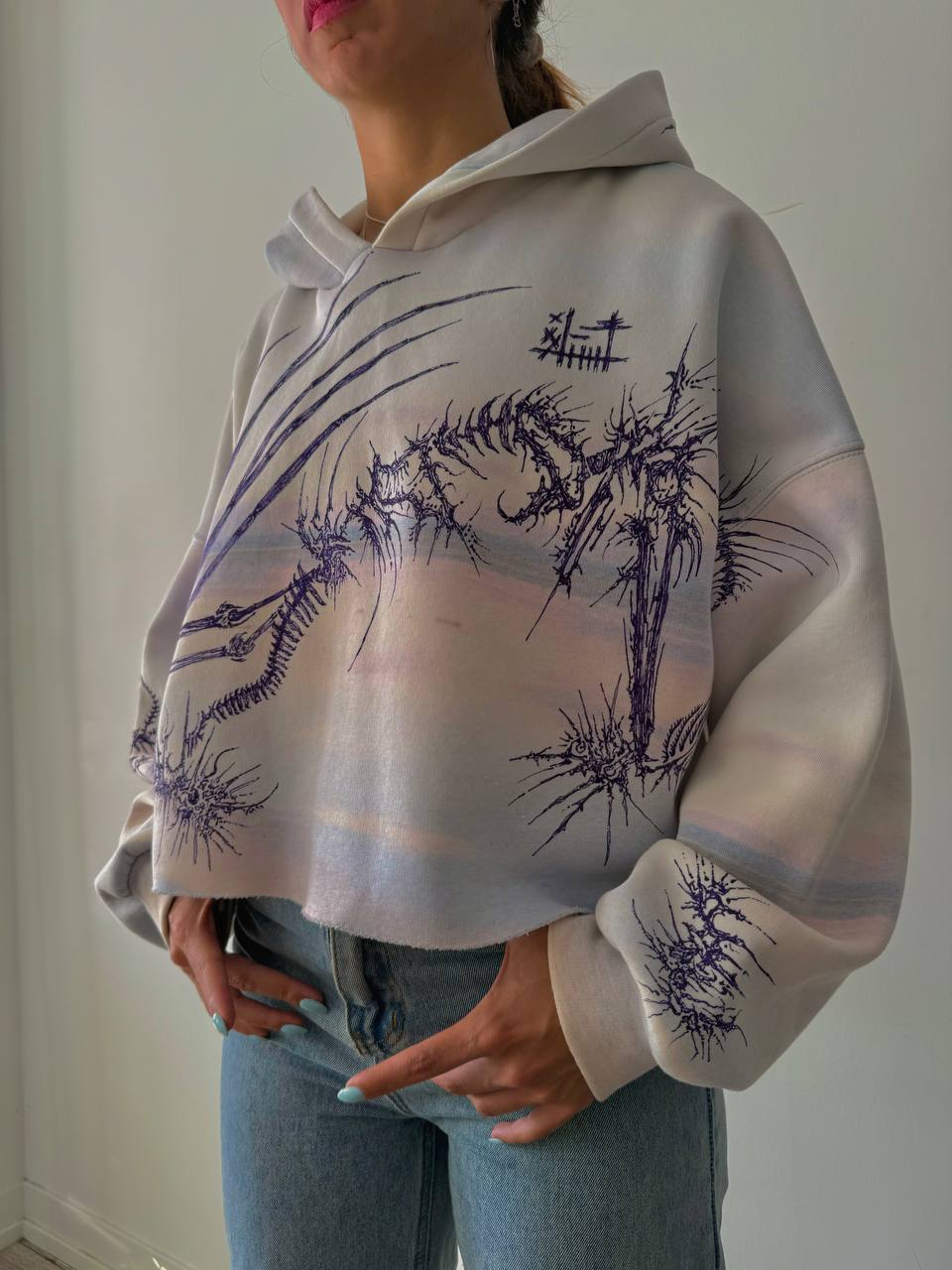 reworked crop Hoodie