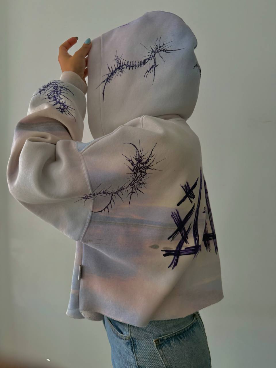 reworked crop Hoodie